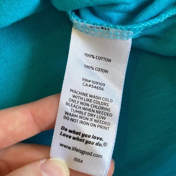 Life is Good Crusher Tee Shirt Large Mens Boats Well Yacht Fish Outdoors Blue L - Picture 10 of 13